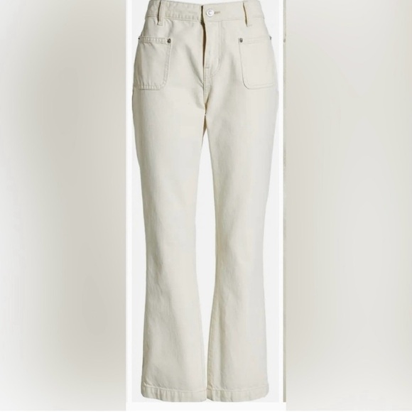 Current Elliot Cropped Boot Cut Front Patched Pockets Jeans in Wash Out Size 31 - Picture 2 of 10